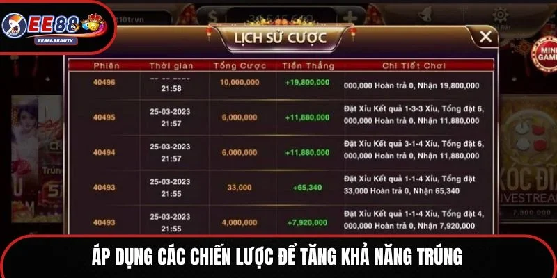 Áp dụng các chiến lược để tăng khả năng trúng