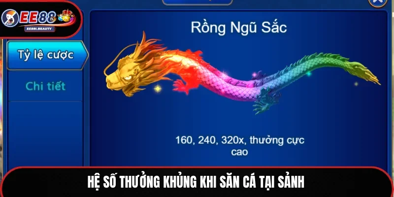 Hệ số thưởng khủng khi săn cá tại sảnh